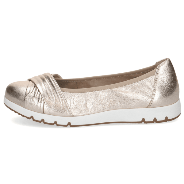 Womens Caprice 22118 Gold Wrap Front Sporty Loafers - Gold