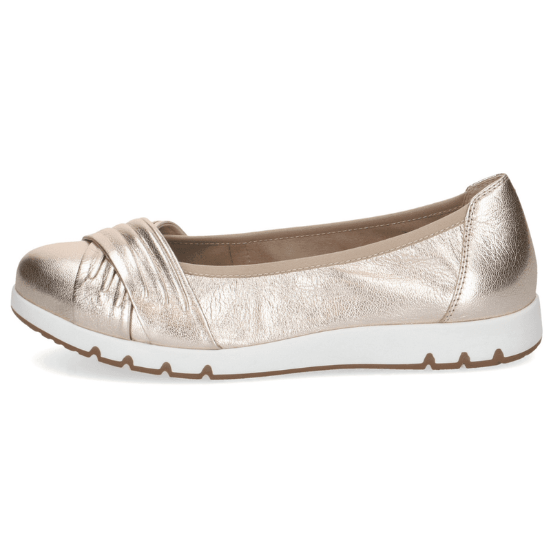 Womens Caprice 22118 Gold Wrap Front Sporty Loafers - Gold