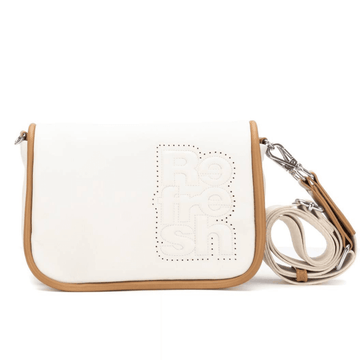 Womens Refresh 183378 Ice with Tan Trim Crossbody Bag - Ice
