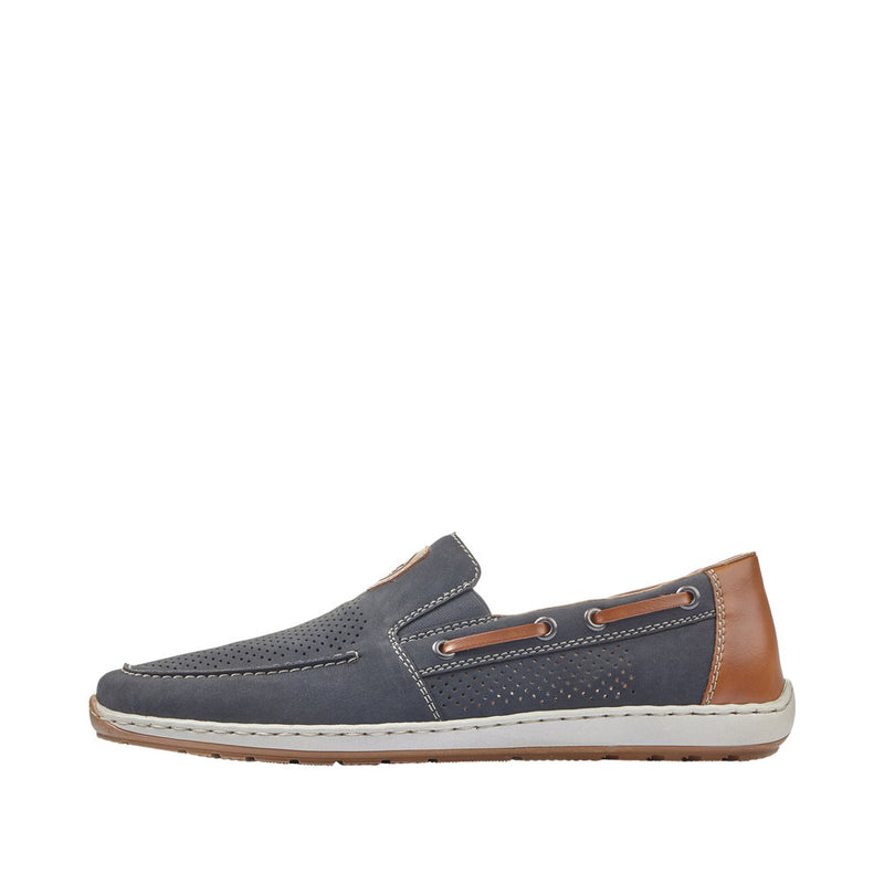 Mens Rieker 08866 Blue Flats - Blue
