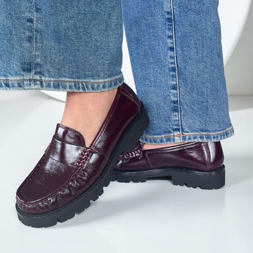 Womens Unisa Fijo Burgundy Loafers - Burgundy