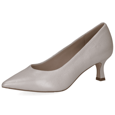 Womens Caprice 22401 Off White Pearl Low Court Heels - Pearl