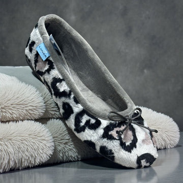 Womens Lunar Ava Print Pump Slippers - Grey