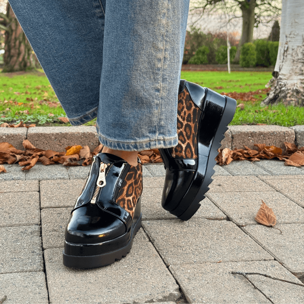 Womens Kate Appleby Bouther Black Leopard Platform Shoe