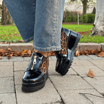 Womens Kate Appleby Bouther Black Leopard Platform Shoe - Cremelop