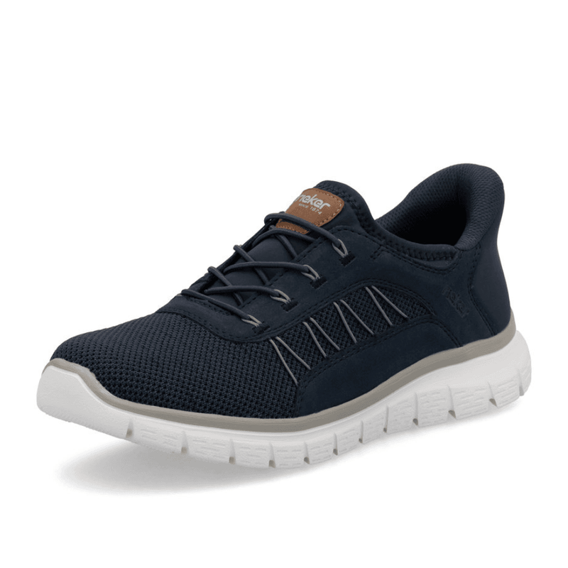 Mens Rieker B6656 Navy Elasticated Lace Slip On Trainers - Navy