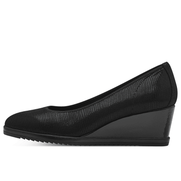 Womens Tamaris 22325 Black High Wedge Shoes - Black