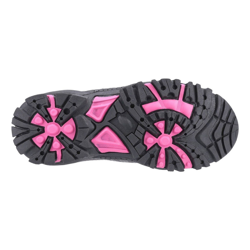 Kids Cotswold Littledean Hiking Shoes - Grey and Pink