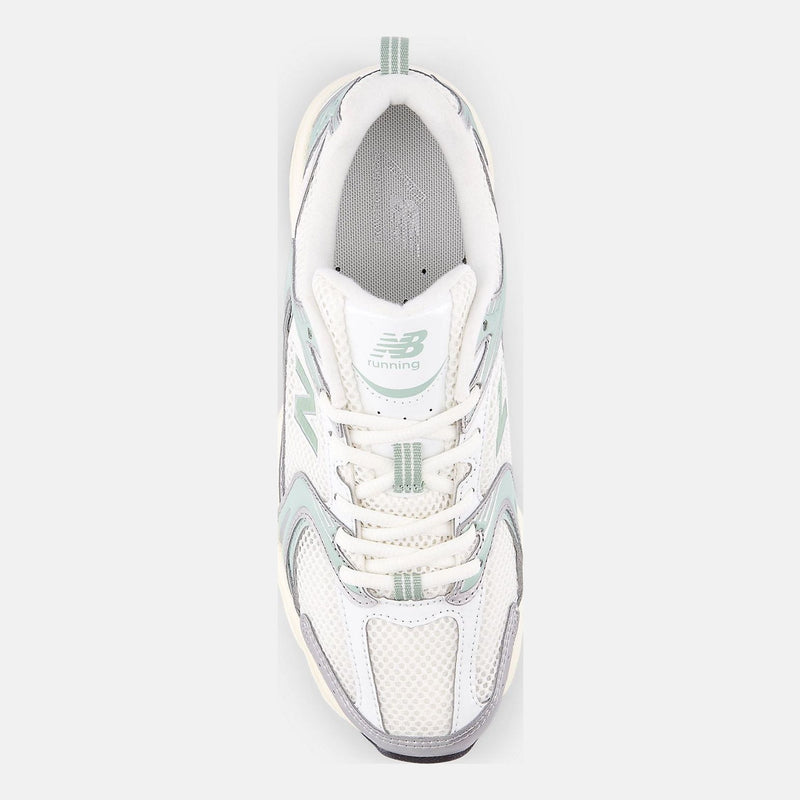 Unisex New Balance 530 Mesh Trainers - Silver Metallic with Mosaic Green