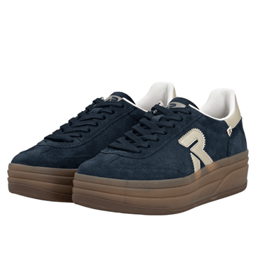 Womens Rieker W3700 Platform Trainers - Navy