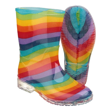 Kids Cotswold PVC Jnr Waterproof Wellingtons - Rainbow