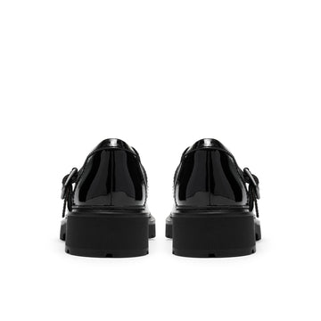 Girls Clarks Lauryl Bar School Shoes - Black Patent