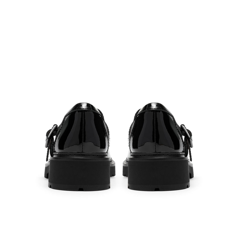 Girls Clarks Lauryl Bar School Shoes - Black Patent