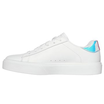 Skechers Girls Eden LX White With Holographic Heel Trainers - White