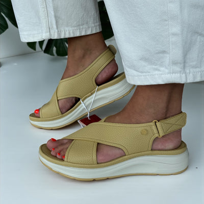 Womens Xti 145172 Crossover Sandals - Yellow