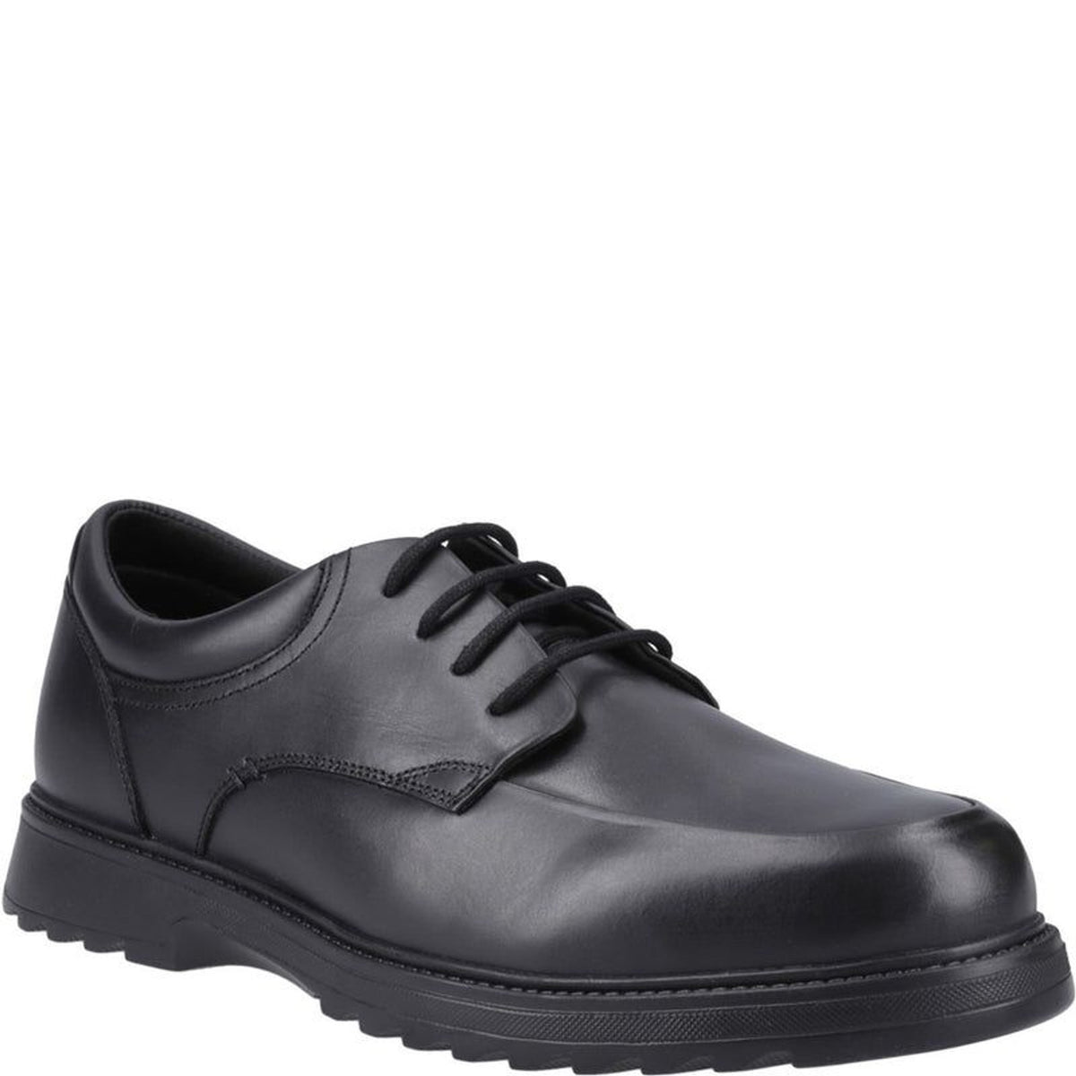 Boys Hush Puppies Romeo Black Senior School Shoes