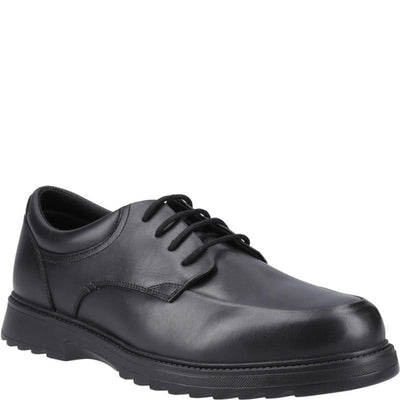 Boys Hush Puppies Romeo Black Senior School Shoes - Black