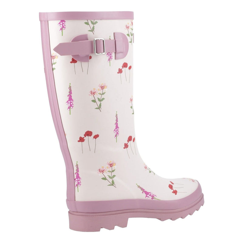 Womens Cotswold Wildflower Tall Pink Wellingtons - Pink