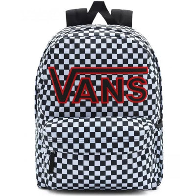 Vans Realm Flying V Black Check Backpack - Black Check
