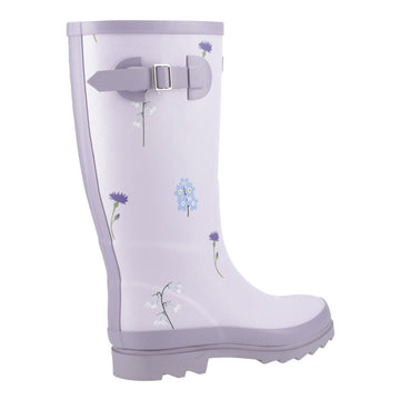 Womens Cotswold Wildflower Tall Wellingtons - Lilac