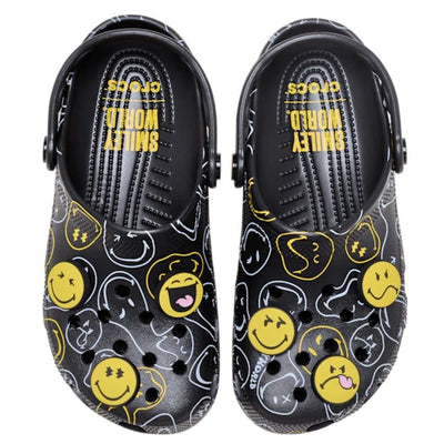 Mens Crocs SmileyWorld Classic Clog - Black