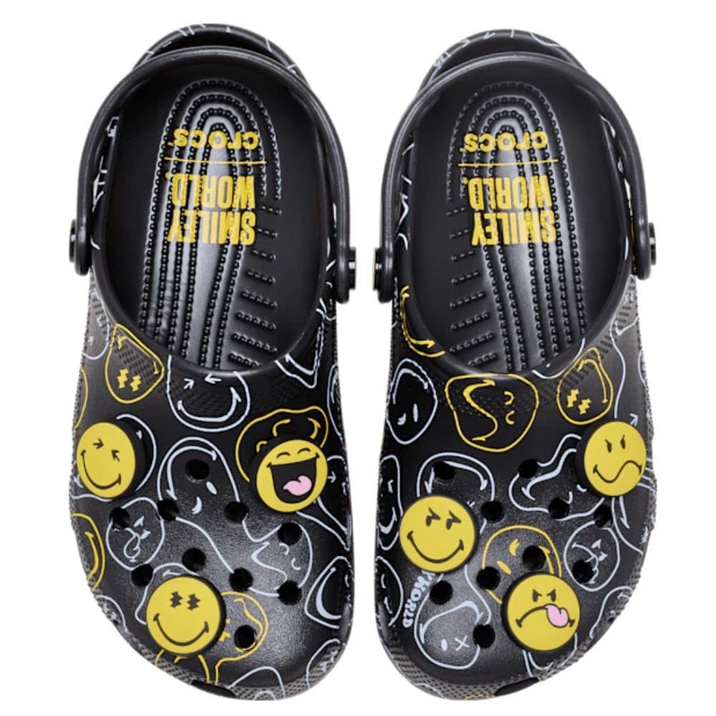 Mens Crocs SmileyWorld Classic Clog - Black