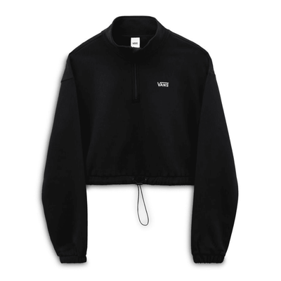 Womens Vans Left Chest Half Zip Sweatshirt - Black