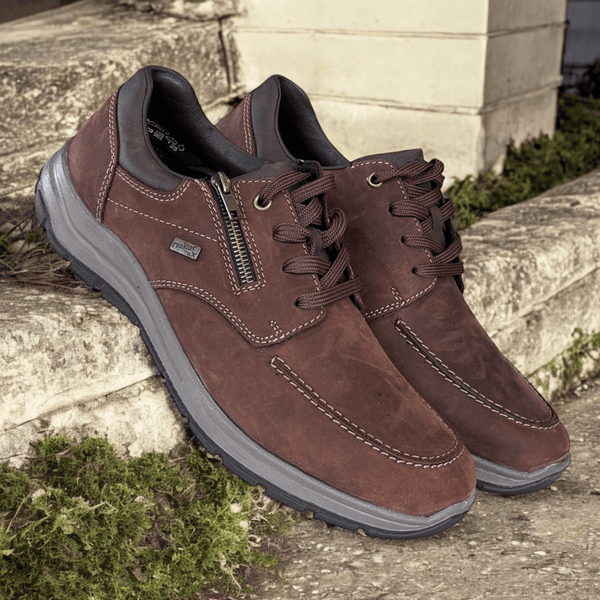Mens Rieker 03601 Brown Side Zip Water Resistant Trainers - Brown