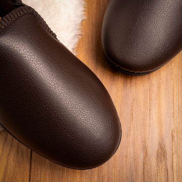 Mens Lazy Dogz Trent II Faux Leather Slippers - Brown