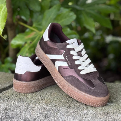Womens Tamaris 23723 Laced Trainers - Brown Metallic