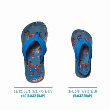 Reef Kids Infant Junior Ahi T-Rex Flip Flops Sandals - Blue