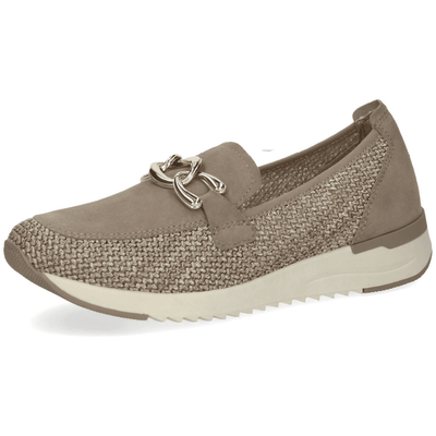 Womens Caprice 24505 Brown Taupe Textile Sporty Loafers - Mud