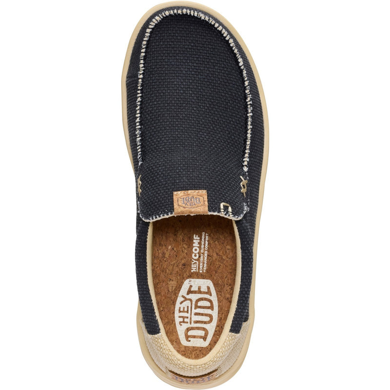 Mens Heydude Mikka Braided Black Boulder Tan Casual Slip-On Shoe - Black Boulder Tan