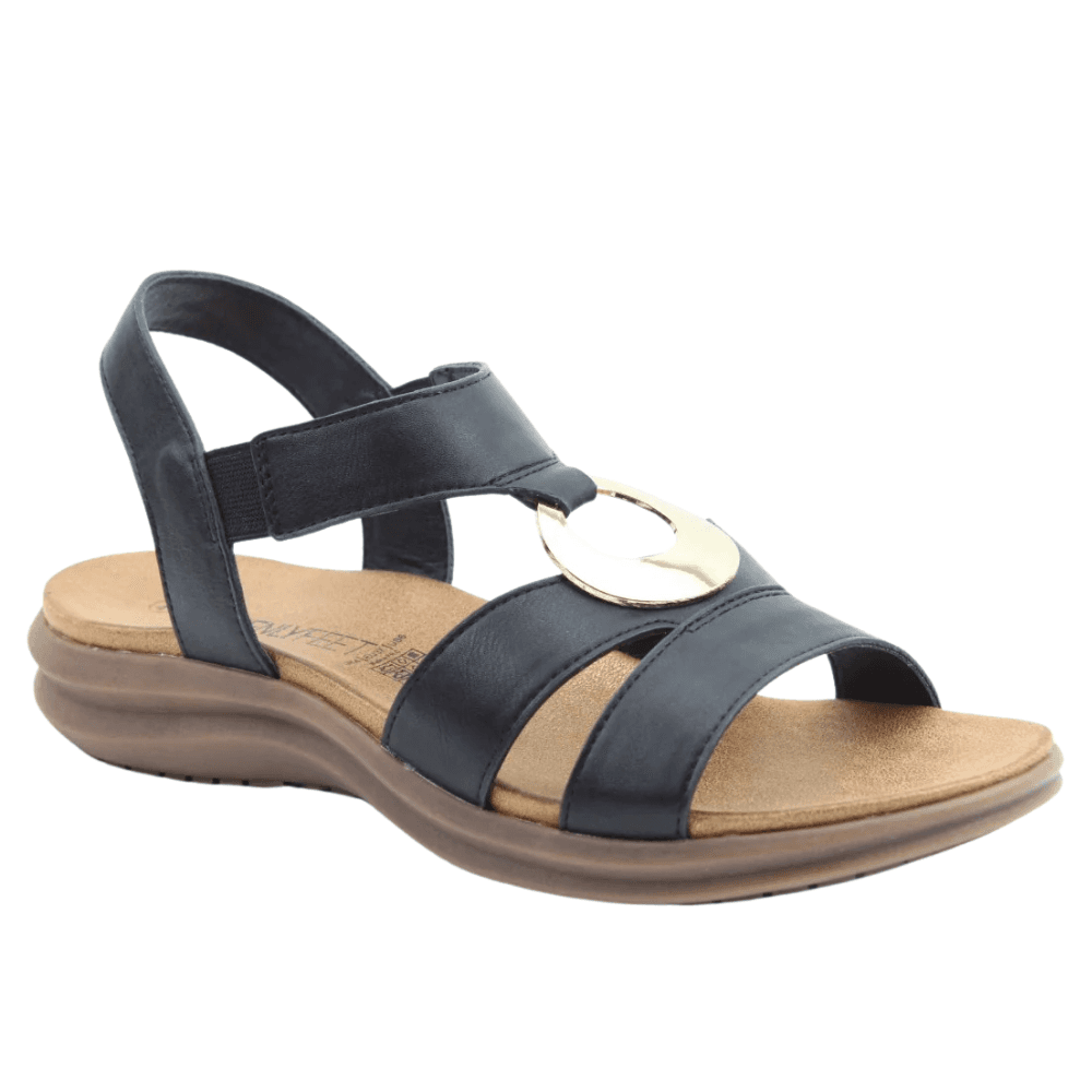 Womens Heavenly Feet Trace Circle Brooch Sandals