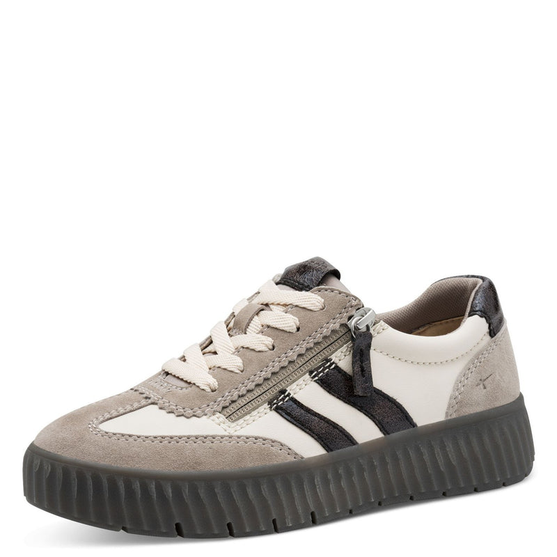 Womens Tamaris 83729 Side Zip Trainers - Lt Grey