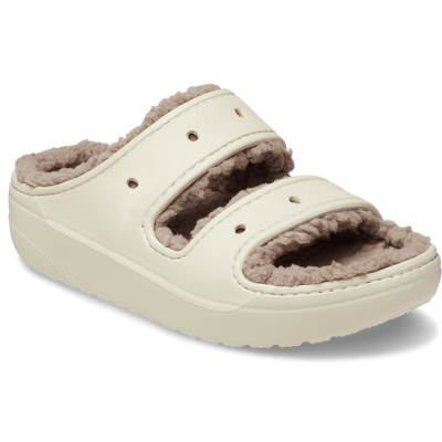 Womens Crocs Classic Cozzzy Sandal - Bone Mushroom