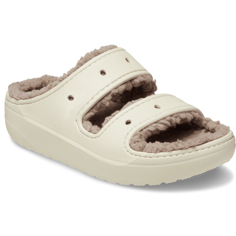 Womens Crocs Classic Cozzzy Sandal - Bone Mushroom