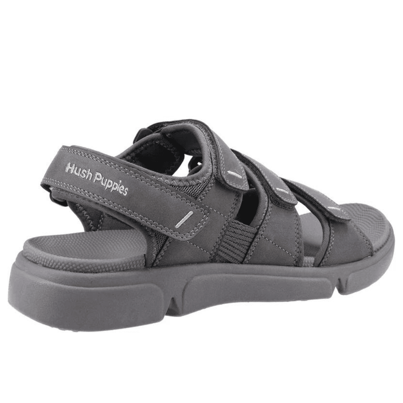 Mens Hush Puppies Raul Grey Velcro Strap Sandals - Grey