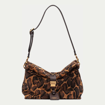 Womens Hispanitas 264948 Suede Shoulder Bag - Giraffe