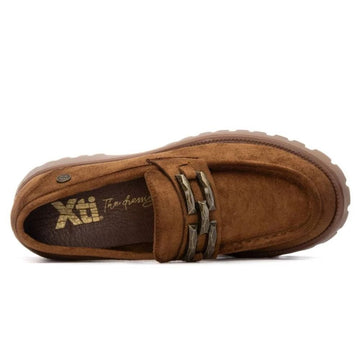Womens Xti 144459 Camel Suede Chunky Loafers - Camel