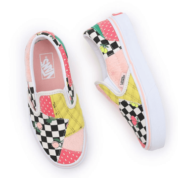 Vans Kids Check Multicolour Patchwork Classic Slip On Trainers - Multi