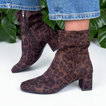 Womens Caprice 25304 Leopard Stretch Boots - Leopard Stretch