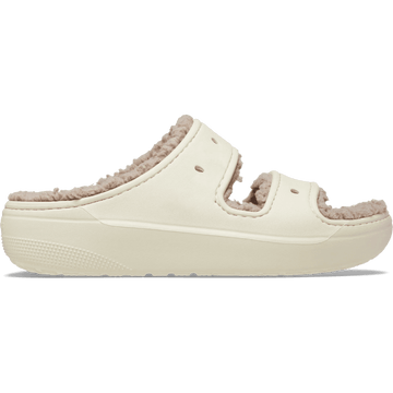 Womens Crocs Classic Cozzzy Sandal - Bone Mushroom