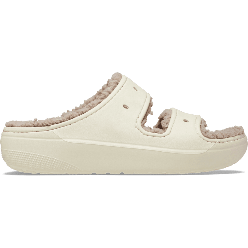 Womens Crocs Classic Cozzzy Sandal - Bone Mushroom