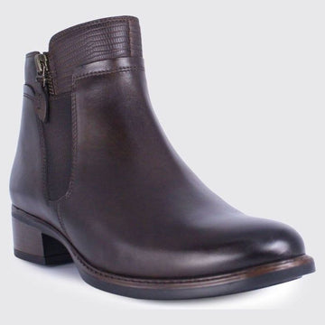 Womens Dubarry Cierra Leather Ankle Boots - Mahogany