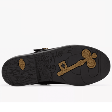 Junior Girls Clarks Lock Magic Black Patent School Shoes - - Black Patent