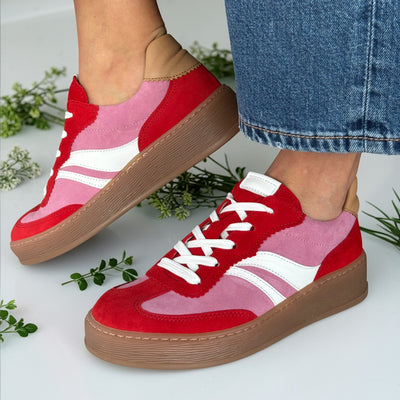 Womens Gabor Dahma Gumsole Trainers - Red