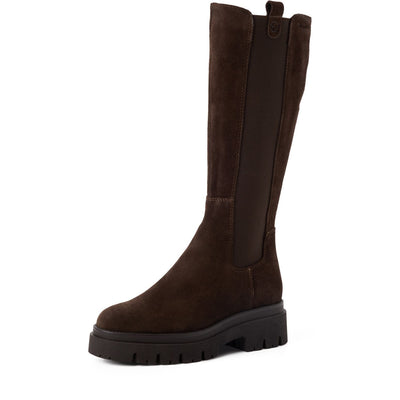 Womens Tamaris 25608 Long Boots - Mocca Suede