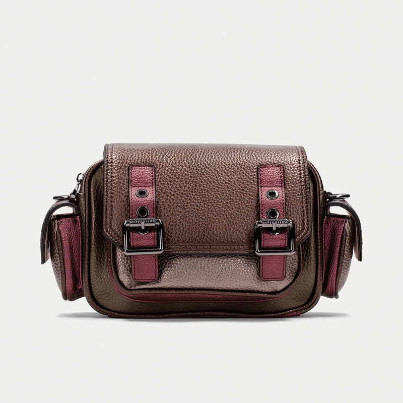 Womens Hispanitas Bolsos 254327 Multi Metallic Crossbody Bag - Brown