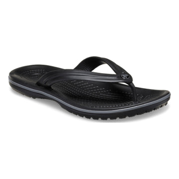 Womens Crocs Black Slate Grey Crocband Flip Flops - Black Slate Grey